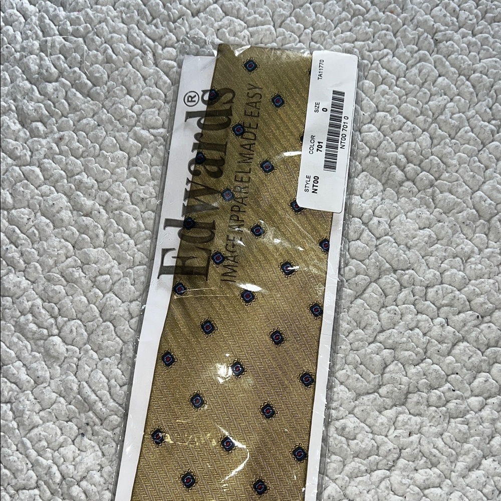 Edwards Men's Gold Tie with Blue Accents